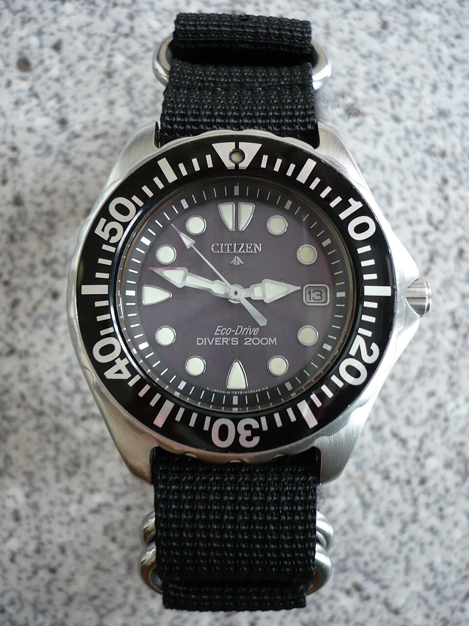 Citizen Promaster Eco-Drive wristwatch on a black strap